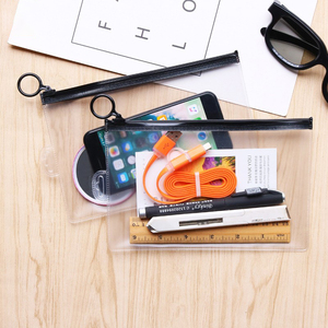 กระเป๋าซิปด้านล่างทำจากพีวีซีแบบย่อยสลายได้แชมพูโลชั่นจัดเก็บดินสอโปร่งแสง - Product Image 1