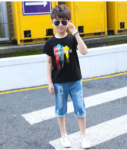 Vente en gros de vêtements pour enfants, nouveaux modèles, ensembles de vêtements, t-shirt bio et jeans pour enfants, ensemble 2 pièces - Product Image 1