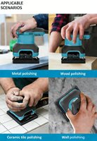 Ponceuse électrique portable 300W à vitesse variable, sans poussière, mini-outil rotatif pour le ponçage et le polissage des murs, 220V