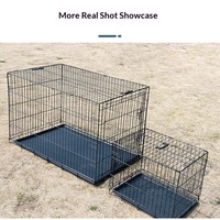 Cage pliable en fil de fer épaissi pour chiens de petite et moyenne taille, avec plateau, en métal peint antirouille, style minimaliste, pour l'intérieur - Vente en gros