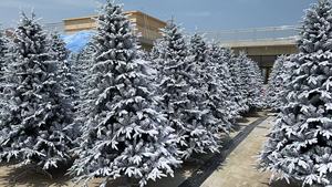 Nhà Máy Giá Đổ Xô PE PVC Hỗn Hợp 7ft 7.5 <span class=keywords><strong>Ft</strong></span> Thực Tế Nhất Nhân Tạo Tuyết Cây Giáng Sinh - Product Image 2