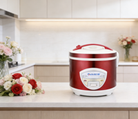 Cuisinière à riz électrique automatique intelligente Oulik 1,5L/1,8L/2,2L avec contrôle numérique du minuterie, boîtier en fer portable, cuve intérieure antiadhésive, cuisson rapide
