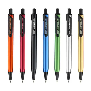 Manufacturer Gift Ballpoint Pen Custom Logo Black Plastic Ballpoint Pen Metal Material