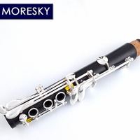 MORESKY Bb Woodwind Clarinet Wind Instrument Ebony Body Nickel Silver Surface 17 Silver Plated Keys Customizable M6 Made China