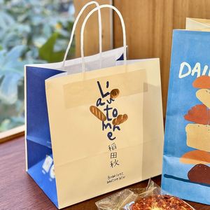 Bolsas de Papel Kraft Reciclables Ecológicas Personalizadas con Asa y Logotipo Impreso, Empaque para Llevar para Panadería y Alimentos - Product Image 6