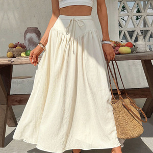 Plissettato Falda Larga Casual da spiaggia plissettato Maxi abiti Plus Size <span class=keywords><strong>gonne</strong></span> donna vita alta donna gonna lunga donna estate - Product Image 1