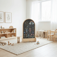 Tableau d'activités Montessori en bois pour enfants, tableau magnétique double face pour dessin et peinture pour tout-petits