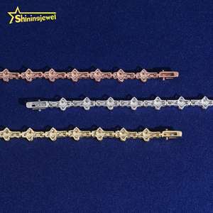 <span class=keywords><strong>Bracelet</strong></span> tennis en <span class=keywords><strong>argent</strong></span> 925 <span class=keywords><strong>avec</strong></span> mini <span class=keywords><strong>croix</strong></span> en moissanite de 3 mm, coupe ronde brillante, style hip-hop, entrepôt américain - Product Image 5