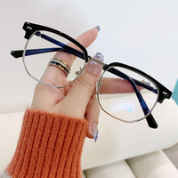 Nuevas Gafas Ópticas de Prescripción con Lentes Transparentes, Media Montura, Estilo Vintage, con Bloqueo de Luz Azul y Fotocromáticas para Hombre