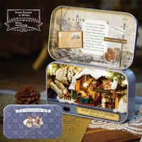 Kit de maison de poupée en bois 3D certifié CE CPC, boîte de théâtre miniature, modèle de maison, puzzle en bois pour enfants et adultes, jeu de rôle, OEM ODM