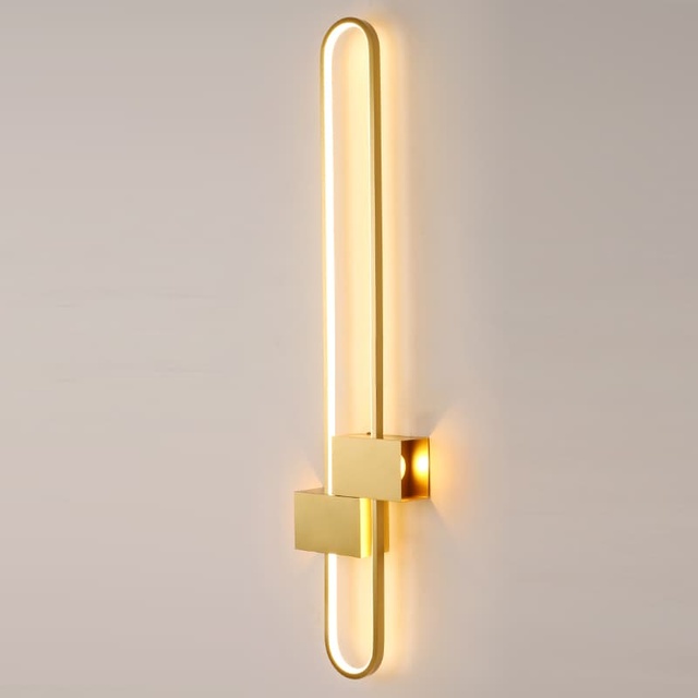 HYH CA028-DO 25W LED Wall Light Middle 60cm Height 3000K Warm White Gold Aluminum Bedroom Use Eye Caring Easy Installation