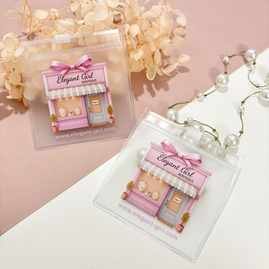 Sac à fermeture éclair en EVA transparent givré, pochette à bijoux en PVC, mini-scelleuse, sacs cadeaux personnalisés avec fermeture éclair pour les petites entreprises de bijoux - Product Image 3