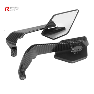 Nouvel ensemble de rétroviseurs pliables à 90 degrés réglables RSP, motif en fibre de carbone, boîtier en ABS, vue large, universel pour <span class=keywords><strong>moto</strong></span> et scooter - Product Image 4