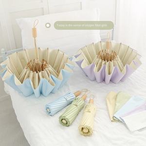 Sombrilla Manual de 16 Varillas con Diseño Retro, Protección Solar y contra la Lluvia, Doble Uso, Resistente al Viento y a los Rayos UV, para Adultos y Estudiantes - Product Image 4