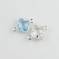 Pendentif Trèfle à Quatre Feuilles Double Couleur en Gros pour Fabricants, Apprêts de Bijoux pour Bracelets et Colliers