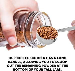 Cuchara medidora de café de acero inoxidable de <span class=keywords><strong>6</strong></span> piezas duradera, cuchara de café con mango largo, 1 cucharada de 15ml y 30ml para Espresso - Product Image 5