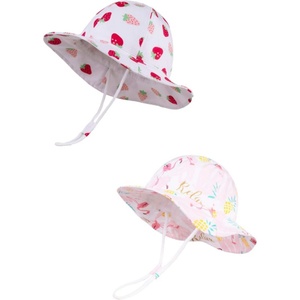 Beach Bowknot Beach Sun Protection Hats Adjustable Bucket Hats for Toddler Kids Baby and Girls(Bowknot Rose <b>Red</b>) - Product Image 1