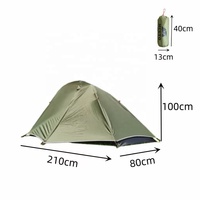 Tenda Ultra-Ringan Dua Lapis Anti Angin Tali Reflektif Tipe Penyangga Lurus Pasak Aluminium Ultralight untuk Backpacking dan Camping