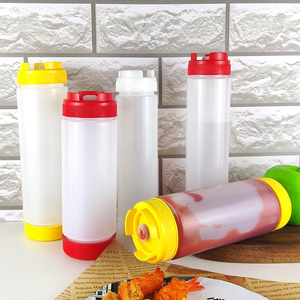 Food Grade Custom Logo Eco-Friendly Durable Restaurant Chilli Ketchup Dispenser 16 oz FIFO PE <b>Plastic</b> Sauce Condiment Squeeze - Product Image 1