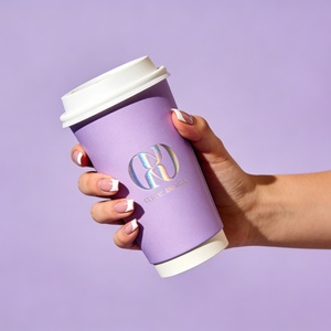 แก้วกาแฟแบบใช้แล้วทิ้ง ขนาด 4-20 ออนซ์ ผลิตจากกระดาษคราฟท์ กันน้ำ สองชั้น สำหรับใส่ไวน์ เตกีลา กาแฟ  รับผลิตตามสั่งพร้อมโลโก้ - Product Image 1