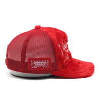 Gorra de camionero de terciopelo borroso con logotipo bordado personalizado gorras de malla sombrero de camionero deportivo