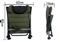 Chaise de pêche pliable d'extérieur à jambes télescopiques inclinables multi-positions