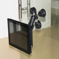 Support de tablette pour voiture VINmounts à triple ventouse pour pare-brise, tableau de bord, fenêtre, rotation à 360 degrés, montage à vis 1/4 "-20 - Noir poudré