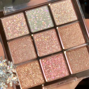 Wholesale Custom Cosmetics High Pigment 9 Pen Multichrome Shimmer Eye Shadow Glitter Palette Makeup for Dark Skin Tone