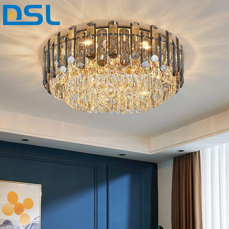 Modern Luxury K9 Crystal Ceiling Lamp Chandelier Suitable for Villa Bedroom Dining Room Living Room Ceiling Light