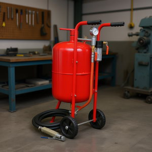 Équipement de sablage portable 10Gal 40L avec manomètre, buse en céramique, roues en caoutchouc, fonctionnement manuel - Product Image 2