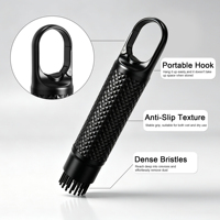 SHURAN Brosse de nettoyage pour clubs de golf, légère et durable en ABS+TPR, accessoire portable avec mousqueton rétractable