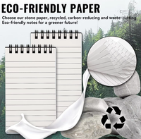 Bloc-notes de poche étanche mémo personnalisé pour l'extérieur bloc-notes uni étanche coloré en forme de spirale avec dessus en papier en pierre