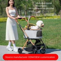 Poussette multifonctionnelle pour chiens de petite et moyenne taille, 4 roues, pour voyages en plein air, grande mobilité, pliable, détachable