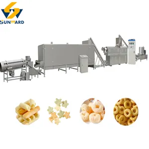 Slanted bar twin screw extruder cheap price corn chips food making puff snack machine