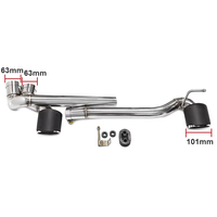 2006-2016 untuk BMW E90 E92 318i 320i 325i 330 MP Mid-range Body Kit 304 Stainless Steel Carbon Fiber Dual Exhaust Tailpipes SYPES