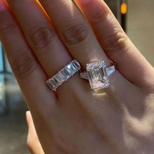 เครื่องประดับชิงหลง เพชรเพาะเลี้ยงในห้องปฏิบัติการรับรองโดย IGI ทองคำแท้ 14k 18k แหวนหมั้นทรงวงรีคลาสสิกแบบเต็มวง สำหรับทั้งชายและหญิง - Product Image 5