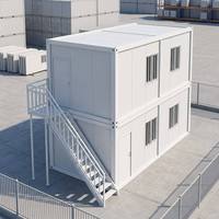 Maison modulaire préfabriquée à montage rapide à 2 niveaux, maison conteneur portable avec escalier extérieur pour projets de chantier