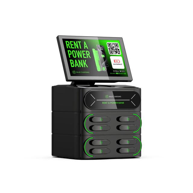 8 Slots Rental Charge Bank Station With Screen Cellphone Charging Station Commercial Payment Kiosks Restaurant