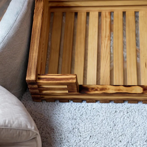 हस्तनिर्मित देहाती शैली लकड़ी के कुत्ते बिस्तर के साथ पर्यावरण के अनुकूल लोफ्ट डिजाइन बिल्लियों के लिए आरामदायक आधुनिक पालतू बिस्तर तकिया - Product Image 3