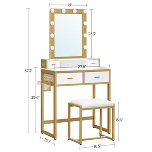 <span class=keywords><strong>VASAGLE</strong></span> Table de toilette de luxe en gros avec miroir de maquillage à 10 lumières <span class=keywords><strong>LED</strong></span> et tiroirs - Product Image 5