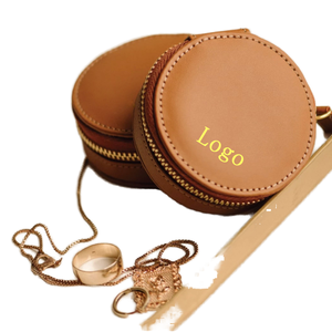 Customized Logo Embossed Portable PU Leather Zipper Mini Jewelry Bag Gift Necklace <b>Earring</b> <b>Storage</b> Small Travel <b>Storage</b> - Product Image 1