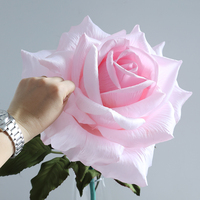 Nouvelle arrivée Fausse grande rose fleurs artificielles soie flore tige unique fleur rose géante