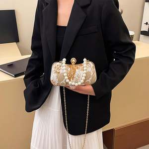 Вечерние сумочки-клатчи 2025 года с жемчужной вышивкой и цветочным узором в китайском стиле для женщин, роскошные, для свадьбы, с блестками - Product Image 3