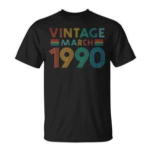 T-shirt vintage pour le 30e anniversaire, mars 1990 - Produit promotionnel pour les trente ans et plus - Product Image 1
