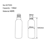 Bouteille de teinture capillaire en plastique HDPE personnalisée pour salon de coiffure, 150 ml, avec bouchon à vis