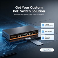 Switch de Red PoE de 8 Puertos 2.5G con 2x10G SFP+ Uplink y Control VLAN, Venta al Por Mayor de Fábrica