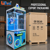 LIFUN 31'' GR BEAR Machine à griffes style spatial, à monnayeur/billets, pour cadeaux surprise, équipement de jeu d'amusement et de distribution de prix