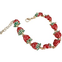 Prachtige aardbeienfruit zomermode armband voor dames