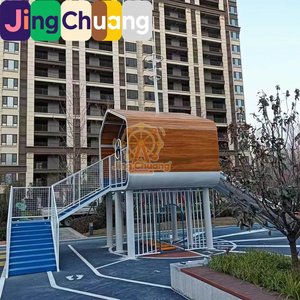 Grand toboggan extérieur en acier inoxydable, pont-corridor, installations <span class=keywords><strong>de</strong></span> divertissement, aire <span class=keywords><strong>de</strong></span> jeux pour enfants, maison dans les arbres, passerelle en planches - Product Image 4