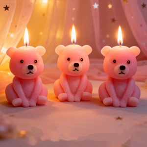 Valentine's Day Teddy Bear Silicone Mold For DIY Candle Cake Decoration Customizable Shape Transparent White - Product Image 2